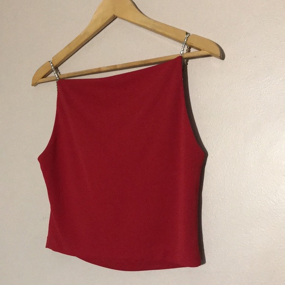 Lori Ann Petite Red Crop Top Jewel Straps Size 9/10 - Picture 8 of 13